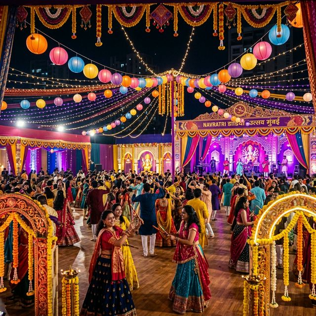 Dandiya Night at Navratri Events Mumbai venue with festive decorations